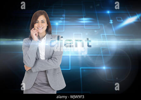 Le mot libre et client sur fond noir avec des carrés brillants Banque D'Images