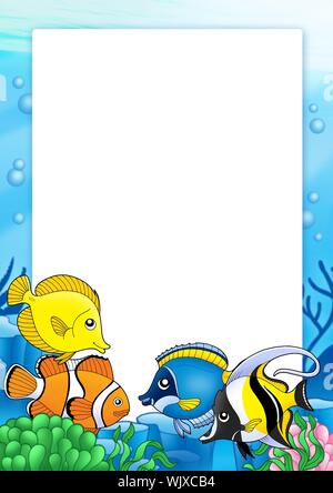 Châssis avec poissons tropicaux 1 - illustration couleur. Banque D'Images