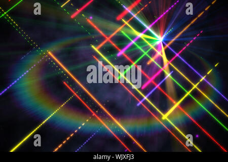 Laser disco généré numériquement dans des couleurs fraîches d'arrière-plan Banque D'Images