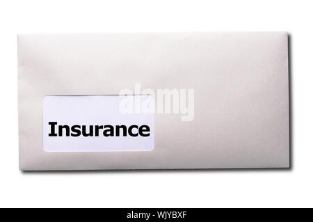 Concept d'assurance avec enveloppe montrant concept de risque Banque D'Images