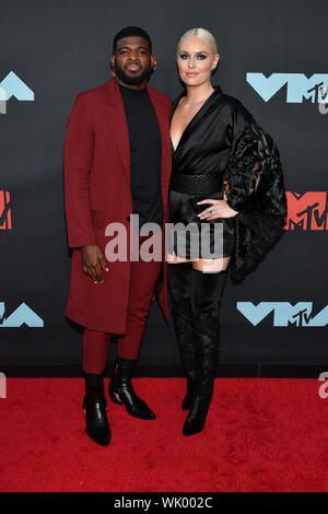 PK Subban et Lindsey Vonn assister aux MTV Video Music Awards 2019 à Prudential Center le 26 août 2019 à Newark, New Jersey. Banque D'Images