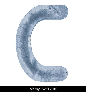 C Lettre d'un alphabet fait de glace. Banque D'Images