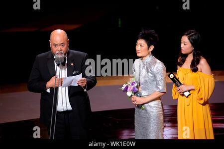 Paul Sun-Hyung Lee, Jean Yoon et Andrea Bang, 28 août 2019 : (L-R) Korean Canadian acteur et animateur de télévision Paul Sun-Hyung Lee, actrice canadienne, écrivain et poète Jean Yoon et l'actrice canadienne Andrea Bang au Seoul International Drama Awards 2019 à Séoul, Corée du Sud. Credit : Lee Jae-Won/AFLO/Alamy Live News Banque D'Images