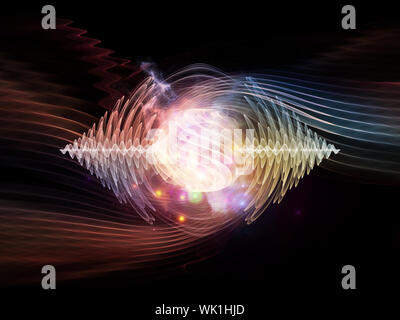 Série atomique. Jeu des lumières et des éléments fractale sur l'objet de la mécanique quantique, la physique des particules et l'énergie. Banque D'Images