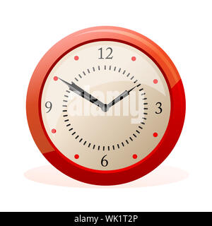 Illustration de l'horloge vectorielle sur un fond isolé Banque D'Images