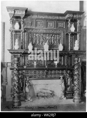 Intérieur de John R. McLean House, 1500 JE St., N.W., Washington, D.C. - salle à manger cheminée Banque D'Images