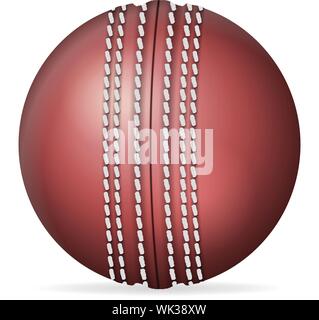 Balle de cricket sur un fond blanc. Vector illustration. Illustration de Vecteur