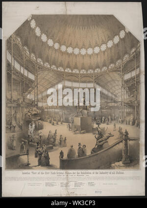 Vue de l'intérieur du Crystal Palace de New York pour l'exposition de l'industrie de toutes les nations Banque D'Images