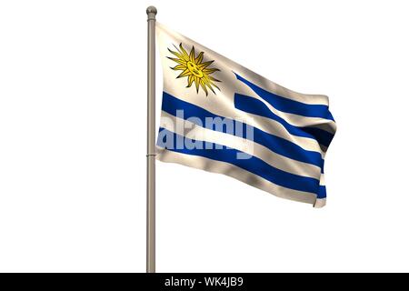 Généré numériquement l'uruguay drapeau national sur fond blanc Banque D'Images