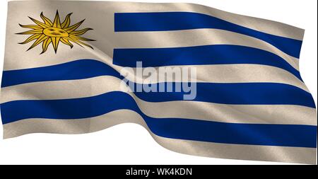 Généré numériquement l'uruguay drapeau national sur fond blanc Banque D'Images