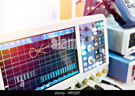 De l'oscilloscope à mémoire numérique. Instruments de mesure radio Banque D'Images