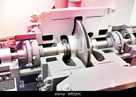 Support double pompe principale pour les produits pétroliers section transversale Banque D'Images