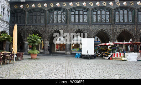 Lübeck, Allemagne - 0726 - 2015 - L'hôtel de ville Rathaus Lubecker à la place du marché, très belle architecture Banque D'Images