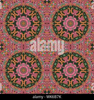 Mandala. Zentangl seamless ornament. Vous pourrez vous détendre. La méditation. Ton rose Illustration de Vecteur