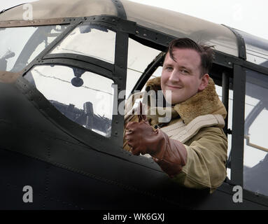 Bombardier Lancaster en restauration à East Kirkby, Lincolnshire. Affiché comme pièce de musée avec des moteurs Merlin. Banque D'Images