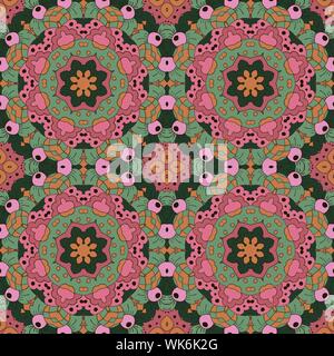 Mandala. Zentangl seamless ornament. Vous pourrez vous détendre. La méditation. Pink Illustration de Vecteur