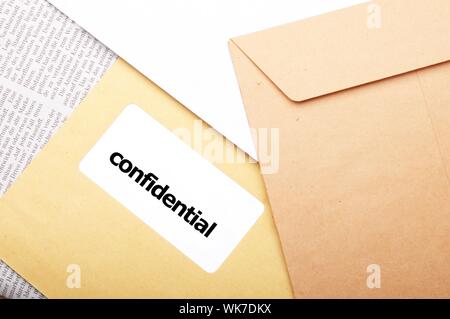 Top secret ou confidentiel lettre montrant concept business post Banque D'Images