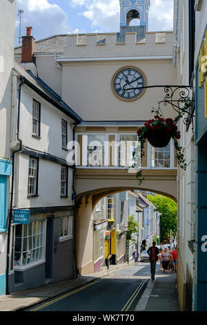 Porte de l'Est Arche Tudor High Street Angleterre Devon Totnes Banque D'Images