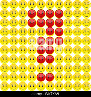 Illustration du point d'interrogation à l'expression triste et heureux Banque D'Images