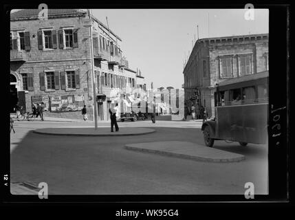 Jaffa Road, Jérusalem. Regardant vers le bas à partir de la General Post Office, 1937 Banque D'Images