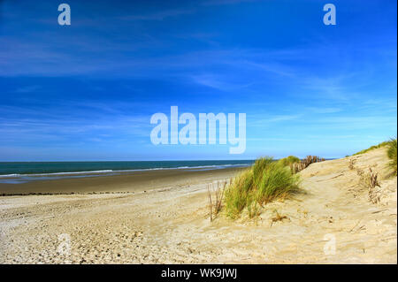 Plage vide à l'île d'Ameland en Hollande Banque D'Images