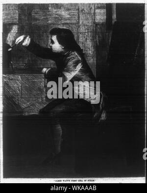 James Watt's première idée de la vapeur Banque D'Images