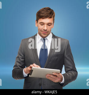 Buisnessman with tablet pc Banque D'Images