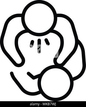 Arrêter la violence, les gens l'icône style du contour Illustration de Vecteur