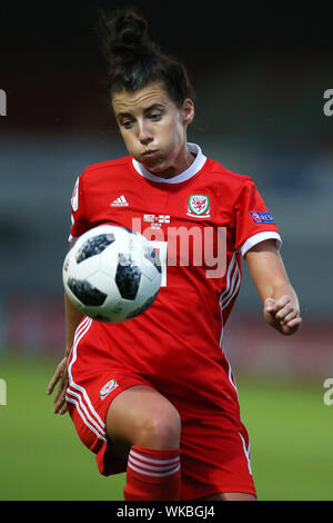 Newport, Royaume-Uni. 06Th Sep 2019. Angharad James de galles Femmes en action. Pays de Galles v Femmes Femmes en Irlande du Nord, de l'UEFA Women's Euro 2021, Championnat match de qualification du groupe c à Rodney Parade à Newport, Pays de Galles, le mardi 3 septembre 2019. Photos par Andrew Verger/Alamy Live News Banque D'Images