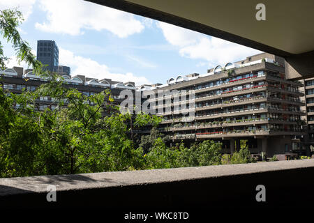 Une vue de la Barbican estate dans le centre de Londres. Banque D'Images