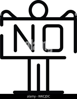 Stop , pas de violence, l'icône de style contour Illustration de Vecteur