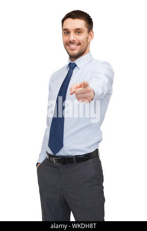 Affaires, geste et office concept - beau buisnessman face à vous Banque D'Images