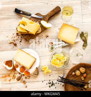 Goûté le fromage suisse et de l'alimentation pour le brunch ou apperitive instant Banque D'Images