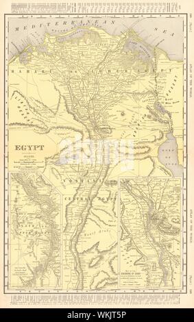 L'Égypte et la vallée du Nil. Environs du Caire. RAND MCNALLY 1906 ancienne carte antique Banque D'Images