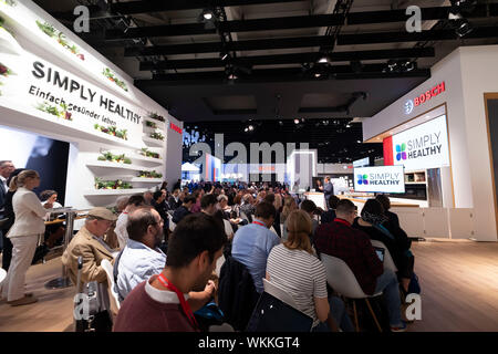 Berlin, Allemagne. 08Th Sep 2019. Conférence de presse Bosch à l'IFA Berlin (Photo par Beata Siewicz/Pacific Press) Credit : Pacific Press Agency/Alamy Live News Banque D'Images