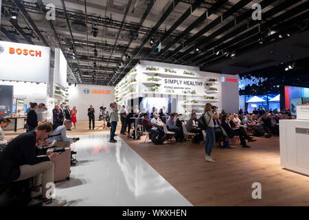 Berlin, Allemagne. 08Th Sep 2019. Conférence de presse Bosch à l'IFA Berlin (Photo par Beata Siewicz/Pacific Press) Credit : Pacific Press Agency/Alamy Live News Banque D'Images
