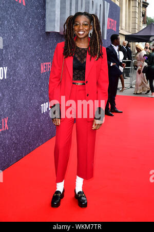 Little Simz assistant à la première du Royaume-Uni Top garçon à l'Hackney Picturehouse à Londres. Banque D'Images