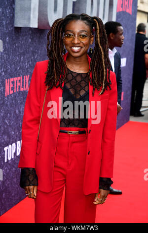 Little Simz assistant à la première du Royaume-Uni Top garçon à l'Hackney Picturehouse à Londres. Banque D'Images