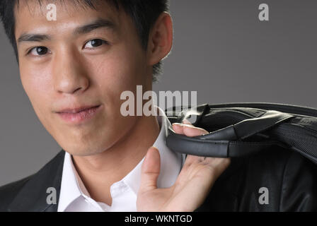 Handsome man of Asian avec happy smiling expression. Banque D'Images