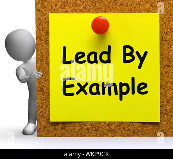 Prêcher par l'exemple Note Sens Mentor ou inspirer Banque D'Images