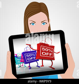 Fifty-Percent Off Afficher Ventes et Promotions 50 Banque D'Images