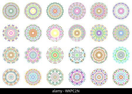 Pétale orné du logo géométrique mandala circulaire set - éléments graphiques vectoriels Illustration de Vecteur