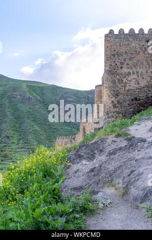 Ruines du château de Khertvisi dans la région de Samtskhe-Javakheti de Géorgie, près de la frontière turque Banque D'Images