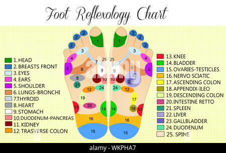 Carte de réflexologie des pieds Banque D'Images