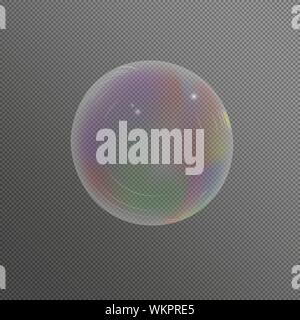 Bulles de savon réaliste d'isolé set vector illustration Illustration de Vecteur