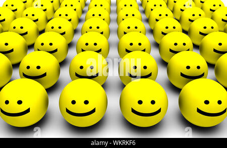 Le bonheur avec un groupe de visages heureux Banque D'Images