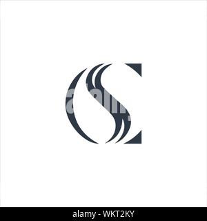 CS et SC initiale basée sur l'icône de création lettre logo vector designs Illustration de Vecteur