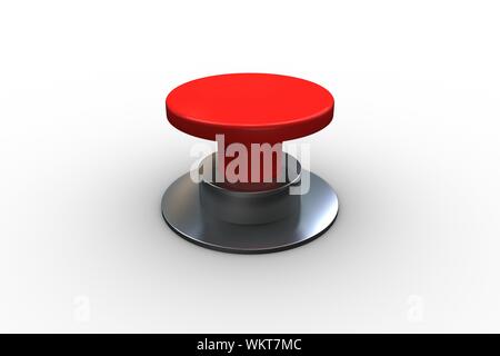 Généré numériquement bouton rouge sur fond blanc Banque D'Images