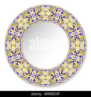 Plaque décorative de couleur avec motif dans un style oriental. Un ornement circulaire pour votre conception. Vector illustration. Illustration de Vecteur