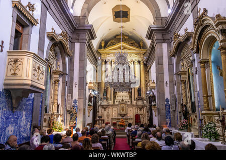 Porto, Portugal, Juillet 19, 2019 : Intérieur de la Capela das Almas (la Chapelle des âmes) à Porto, Portugal Banque D'Images